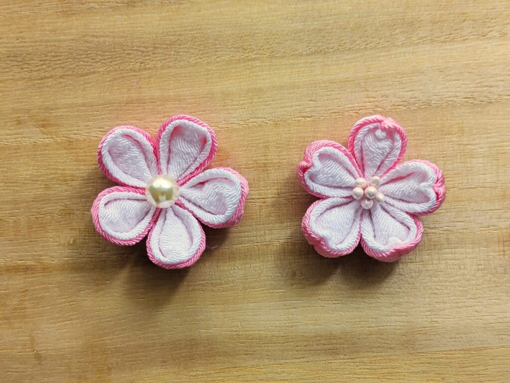 二重丸つまみと二重丸つまみで作った桜