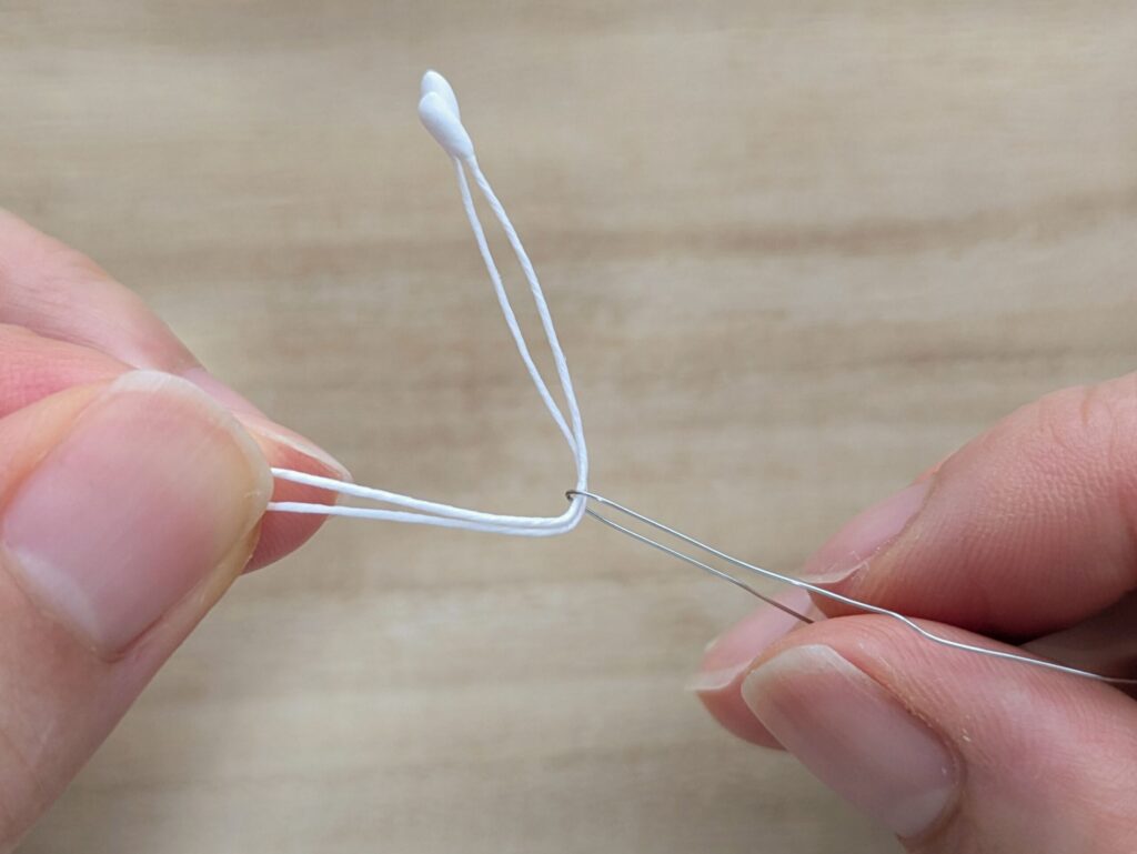 ペップに半分に折った際に針金を通す
